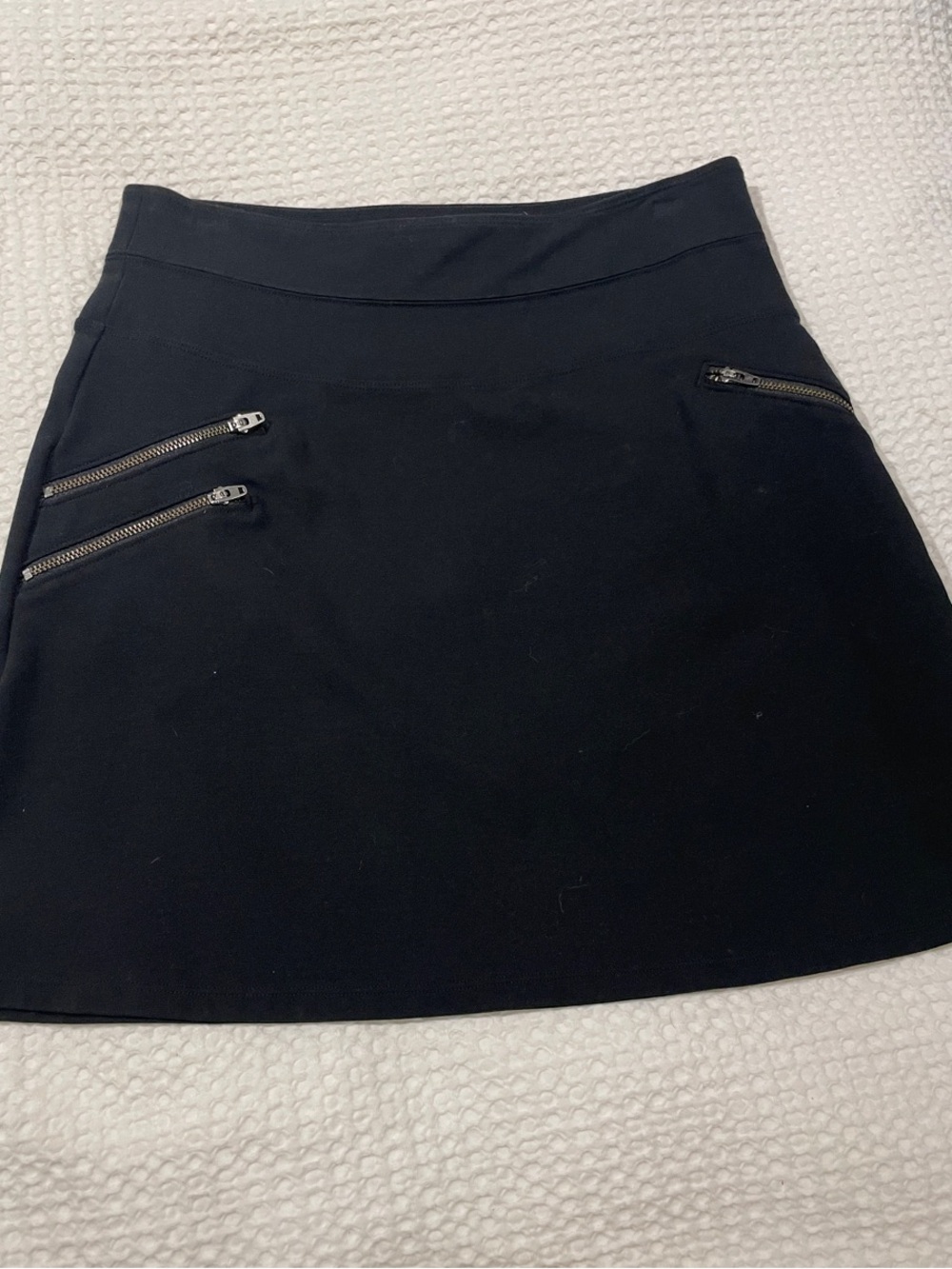 Athleta Black A-Line Skirt with Diagonal Zip Pockets